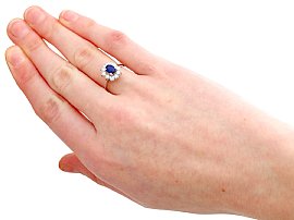 Sapphire Cluster Ring Vintage Wearing