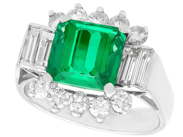 Square Cut Emerald Ring