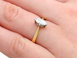 Vintage Marquise Solitaire Ring Wearing 