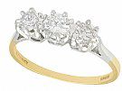 1.01 ct Diamond and 18 ct Yellow Gold Trilogy Ring - Vintage 1974