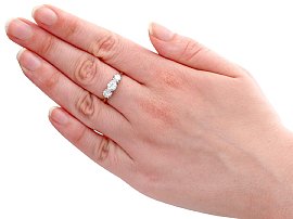 vintage diamond trilogy ring wearing