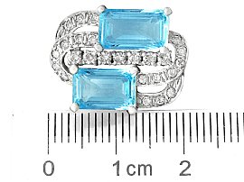 Aquamarine earrings ruler 