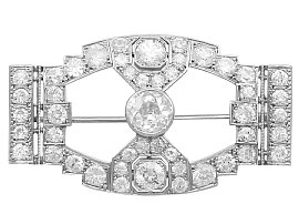 7.10 ct Diamond and Platinum Brooch - Art Deco - Antique Circa 1930