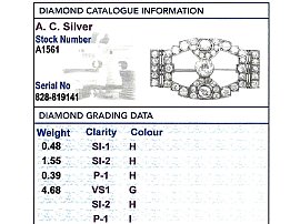 Art Deco Diamond Brooch Grading Card