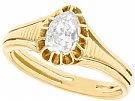 0.98 ct Diamond and 15 ct Yellow Gold Solitaire Ring - Antique Victorian