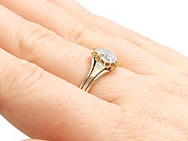 Victorian solitaire ring on hand