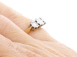 Vintage Three Stone Diamond Ring Wearing