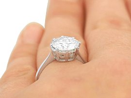 platinum solitaire engagement ring close up 