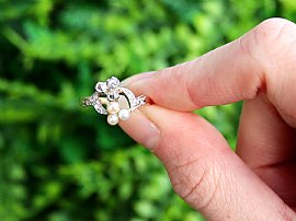 Antique Pearl and Diamond Dress Ring