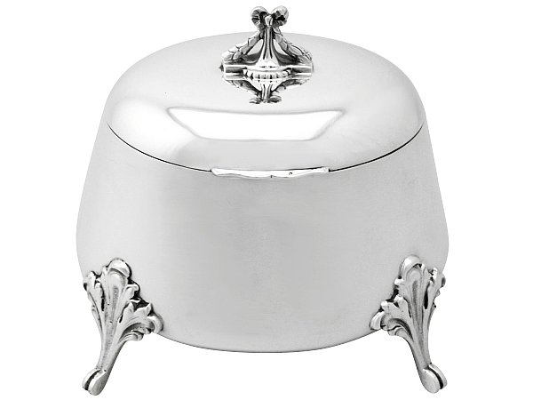 Oval Antique Silver Tea Caddy for Sale