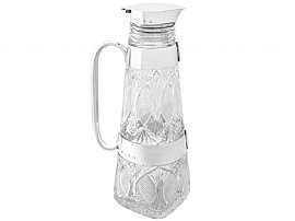 Cut Glass and Sterling Silver Mounted Lemonade/Claret Jug - Antique Victorian