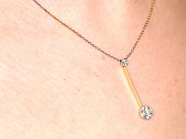 Antique Gold Diamond Necklace Wearing 