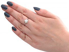 wearing 1920s White Gold Diamond Engagement Ring