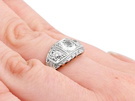 antique diamond cocktail ring wearing