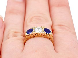 Sapphire Diamond Gold Dress Ring