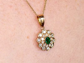 wearing vintage emerald pendant