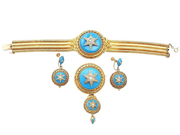 Turquoise Jewellery Set in Gold