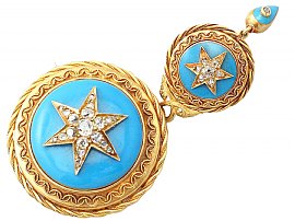 Turquoise  and diamond Jewellery Set in Gold