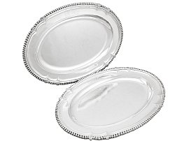 Sterling Silver Meat Platters - Antique George IV (1825)