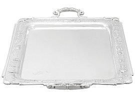 Indian Silver Tray With Handles