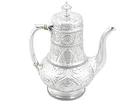 Sterling Silver Coffee Pot by John Hunt & Robert Roskell - Antique Victorian; A1902