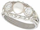 Pearl and 0.78 ct Diamond, 14 ct White Gold Dress Ring - Antique Circa 1920