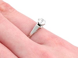 Wearing vintage 18ct white gold solitaire ring
