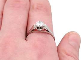 vintage 18ct white gold solitaire ring 