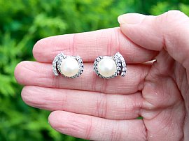 Pearl and Diamond Earrings 