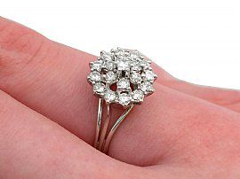 Vintage Diamond Cluster Cocktail Ring on Hand