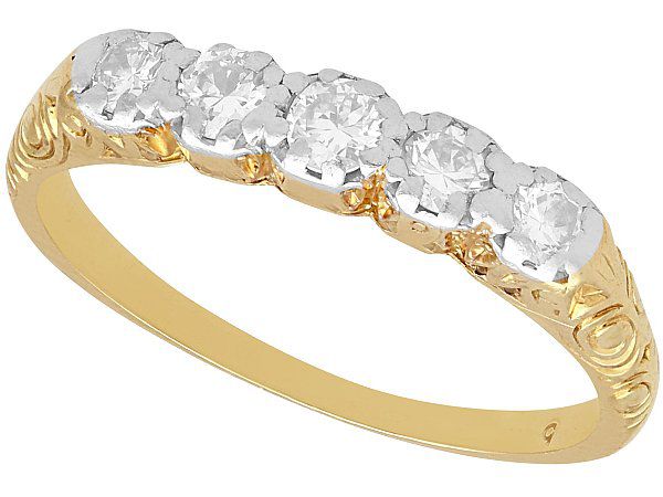 1920s Five Stone Diamond Ring 