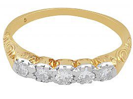 1920s Five Stone Diamond Ring in Gold