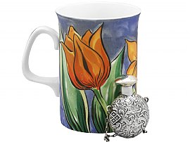 Silver Scent Flask with Cup 