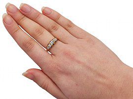 Victorian Diamond Ring in 18ct Yellow Gold Wearing