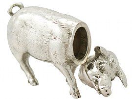 Sterling Silver Pig Sugar Box - Antique Edwardian