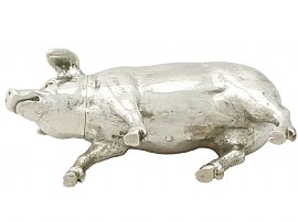 Sterling Silver Pig Sugar Box - Antique Edwardian