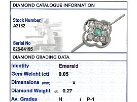 Antique Diamond and Emerald Bar Brooch Grading