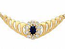 0.36 ct Sapphire and 0.45 ct Diamond, 18 ct Yellow Gold Necklace - Contemporary Circa 2000