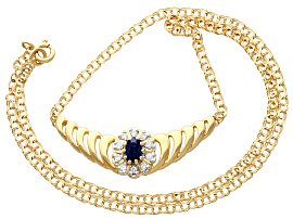 Unusual Sapphire and Diamond Necklace UK