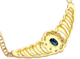 Unusual Sapphire and Diamond Necklace Reverse
