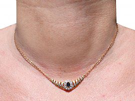 Wearing a Unusual Sapphire and Diamond Necklace
