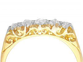 Antique 18k Yellow Gold Five Stone Diamond Ring