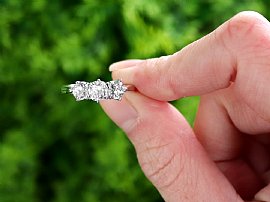 platinum three stone diamond trilogy ring