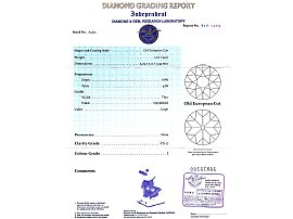 platinum three stone diamond ring certificate 