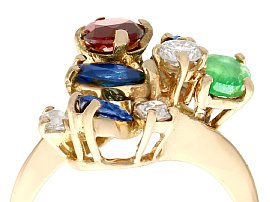 Multi Gemstone Gold Ring