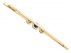 Sapphire and Diamond Brooch in Yellow Gold Side
