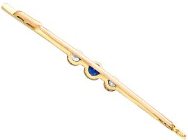Reverse Sapphire and Diamond Brooch in Yellow Gold 