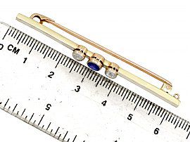 Ruler Sapphire and Diamond Brooch in Yellow Gold 