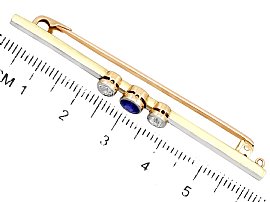 Sapphire and Diamond Brooch in Yellow Gold Ruler