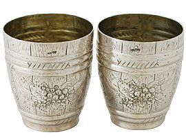 German Silver Beakers - Antique Circa 1900; A2321